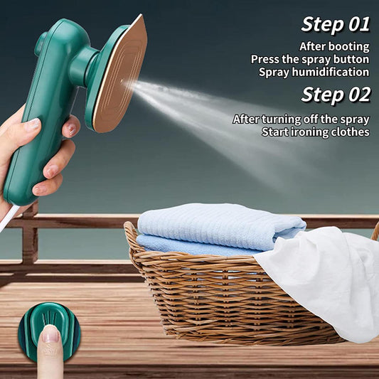 2-in-1 Portable Steam Iron – Travel Iron with Spray & Storage Case