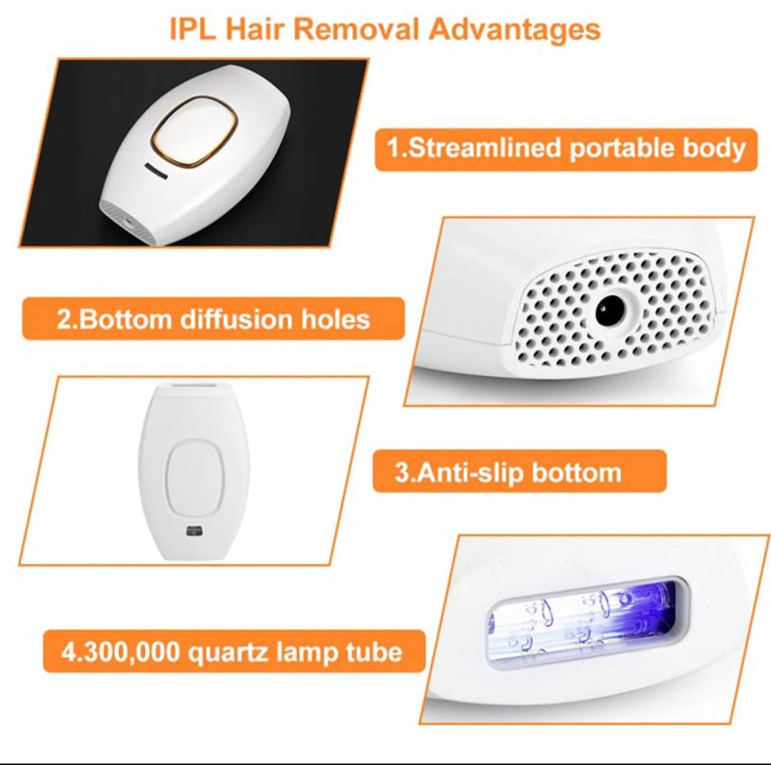 Professional IPL Hair Removal Handset for Women & Men – Includes Razor & Safety Glasses