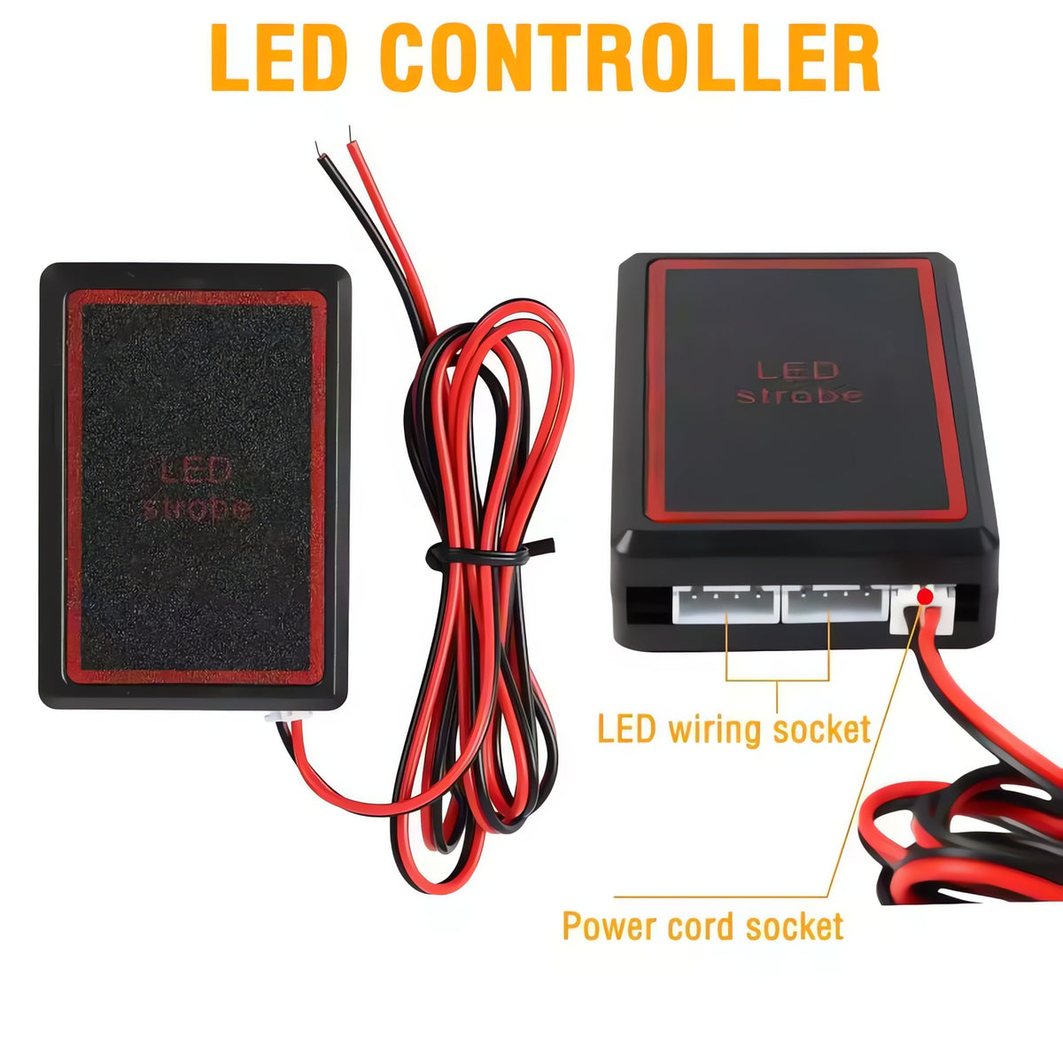 4-Piece Remote Control LED Car & Bike Grill Flasher – 16 LED Lights