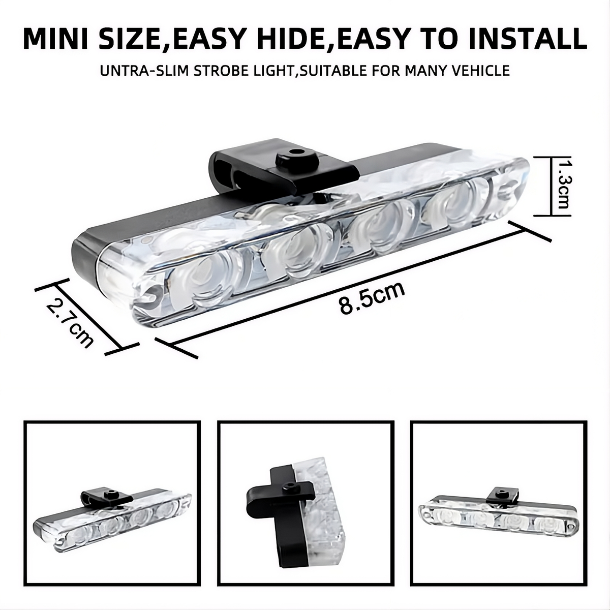 4-Piece Remote Control LED Car & Bike Grill Flasher – 16 LED Lights