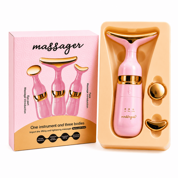 3-in-1 Facial Massager for Face, Neck & Eyes – Anti-Wrinkle Sculpting Beauty Tool