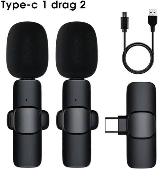 K9 Dual Wireless Lavalier Microphone | Plug & Play USB Type-C | Mic with Auto Sync & Noise Reduction