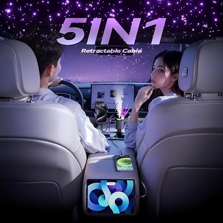 5-in-1 Car Charger with Ambient Star Light