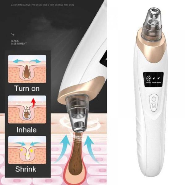 5-in-1 Facial Blackhead Remover | Rechargeable Pore Vacuum with 5 Interchangeable Heads