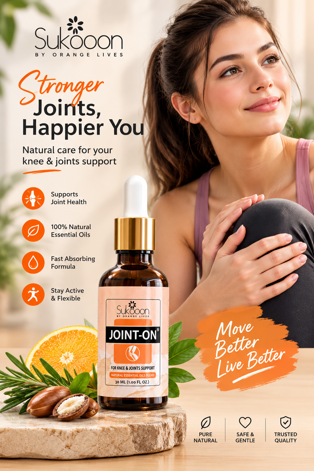 Sukoon Joint-On Essential Oil Blend | Natural Pain Relief for Joints, Knees, and Back (30ml)