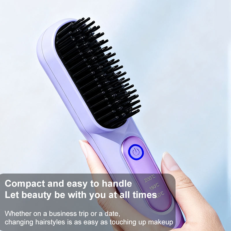 Cordless Portable Hair Straightening Brush